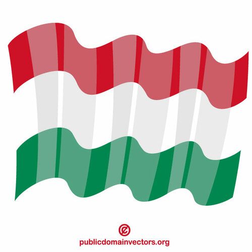Bandera ondeando de Hungría
