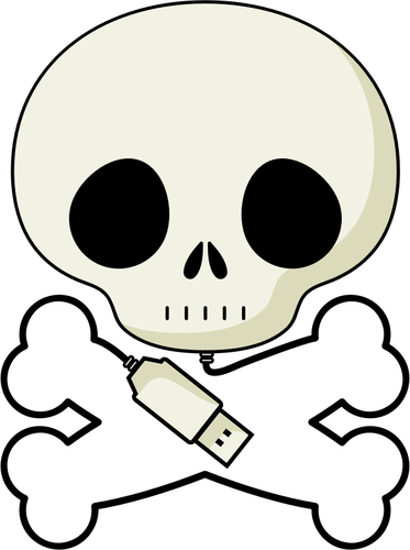 Векторное изображение черепа USB-кабеля