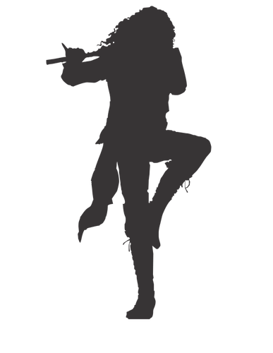 Vector silhouette image of Ian Anderson