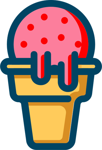 Клубничное мороженое векторное изображение