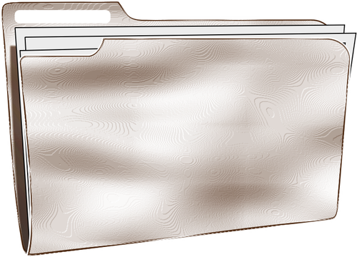 White vector drawing of plastic folder with papers