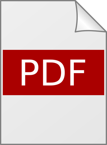 Glanzende PDF pictogram vector tekening