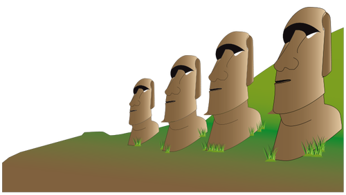 Vector tekening van Moai statues.