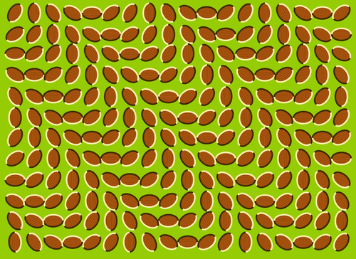 Kuva kahvipapuista, jotka muodostavat optisen illuusion