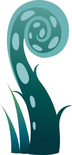 Gráficos vectoriales de planta espiral color aqua