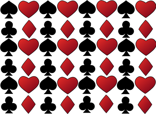Vector image of hearts, spades, diamonds and clubs signs
