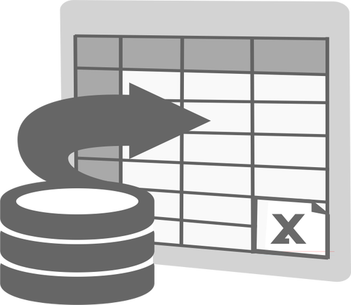 Importeren in Excel pictogram vector illustraties