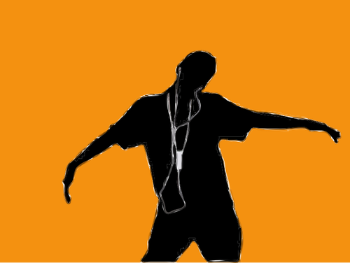 Vector de la imagen de chico con ipod