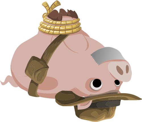 Hogtied piggy vector afbeelding