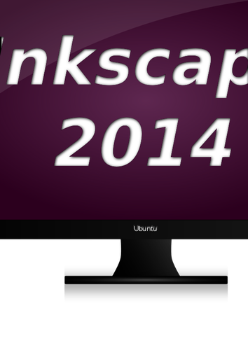 Monitor de PC com imagem de vetor de fundo de Inkscape