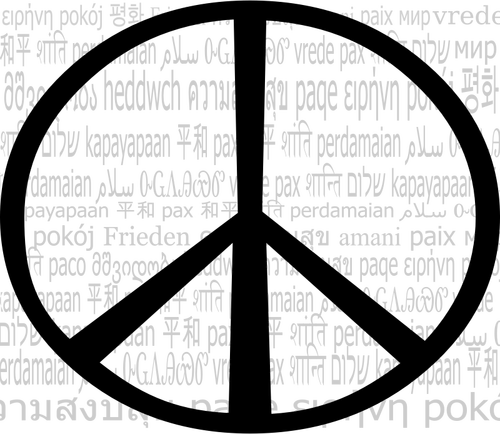 Multilingual peace mark