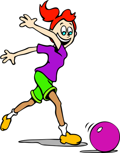 Ilustración vectorial de chica feliz persiguiendo una pelota