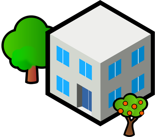 Grafika wektorowa kwadrat szary dom