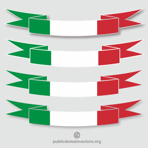 Striscioni con bandiera italiana