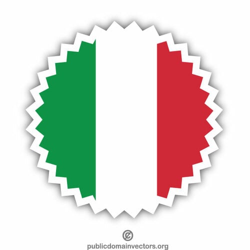Etiqueta engomada redonda de la bandera italiana