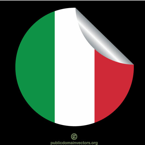ملصق تقشير مع العلم الإيطالي