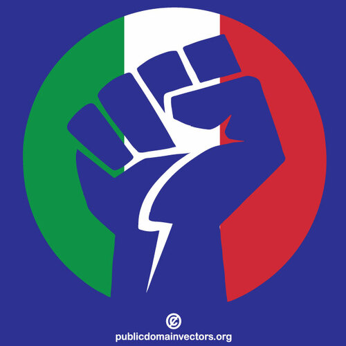 Poing serré de drapeau italien