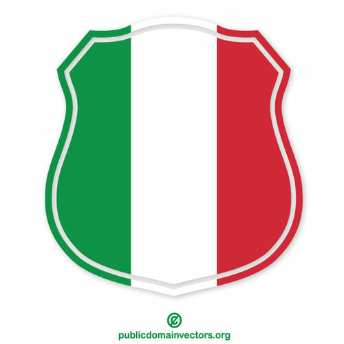 Włoska flaga heraldyczna sylwetka tarczy