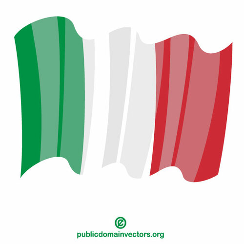 Ondeando la bandera de Italia