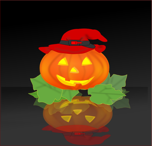 Pumpkin with hat vector drawing