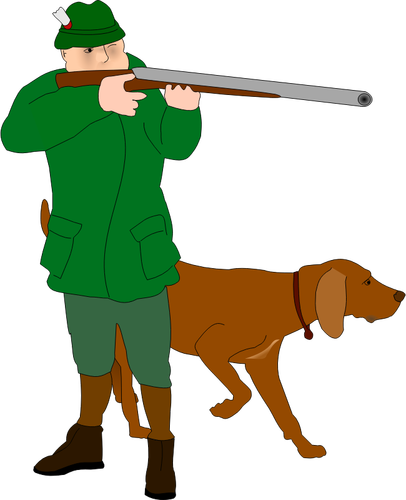 Hunter avec parfum chien vector clipart