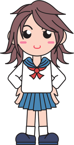 Imagen de vector de chica de escuela japonesa