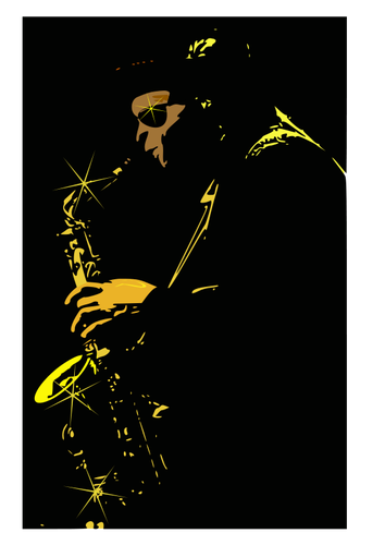 Dibujo del músico de jazz vectorial