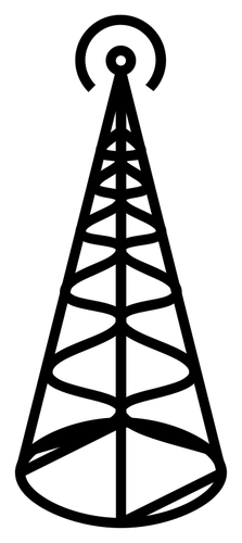 Senderen radioantenne med runde base vector illustrasjon