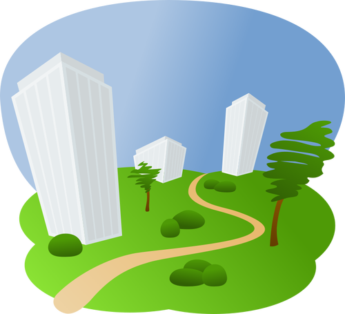 Housing estate vector clip art