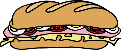 Dessin de sandwich long couleur vectoriel