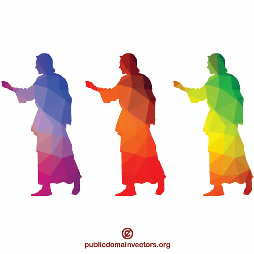 Jesus Christ color silhouette