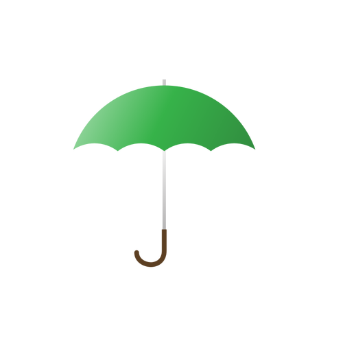 Ilustración vectorial de paraguas verde