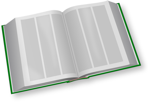 Ouvrir image clipart vectoriel du livre vert de trois colonnes