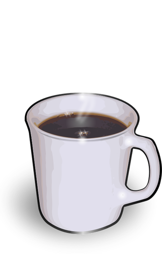 Vektor Klipart bílý šálek horké kávy