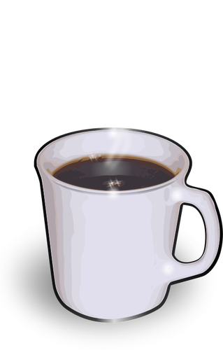 Vektor ClipArt vit kopp hett kaffe