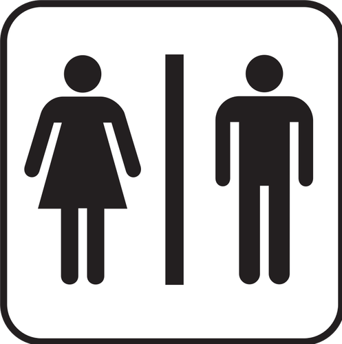 Signo de baño masculinos y femeninos del vector dibujo