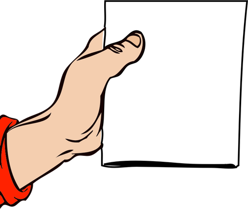 Векторная иллюстрация руки с брошюрой