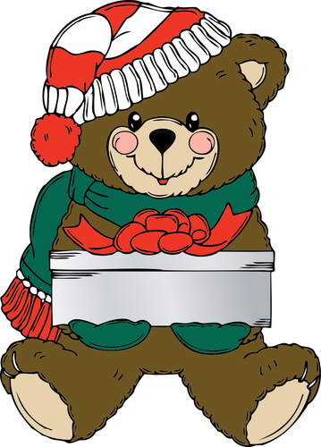 Рождественский медведь с нынешнего вектора