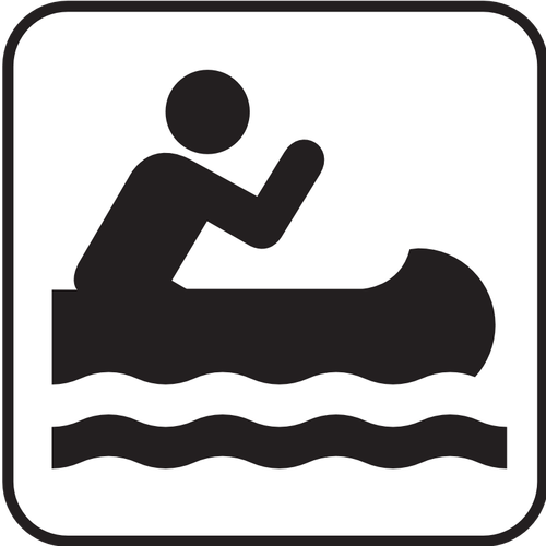 US National Park kart piktogram for kajakkpadling vektor image