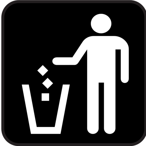 Pictogram for rubbish bin vector image