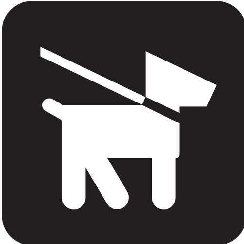 Pictogram untuk anjing di memimpin hanya vektor gambar