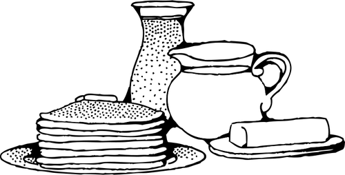 Frukost vith pannkakor vektor illustration