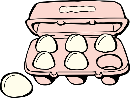 卵 6 個ベクトル クリップ アートのカートン