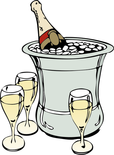 Imagem vetorial de servir champanhe