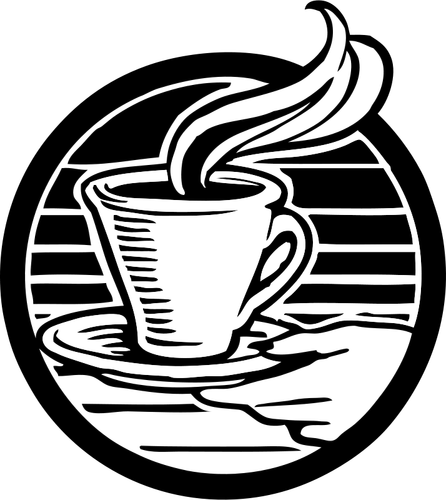 Taza de café vector blanco y negro