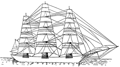 Fully rigged ship vector image