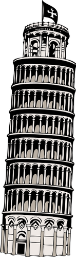 Lutande tornet i Pisa vektorbild