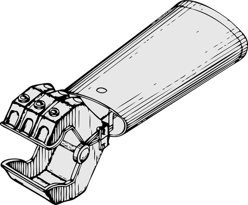 Vector illustration of mechanical hand 3D view