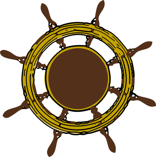 Gráficos de vetor de volante de navio de cor