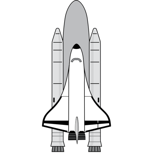 Navette spatiale prête à décoller de dessin vectoriel